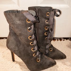 Catherine Malandrino Suede Lace up Booties